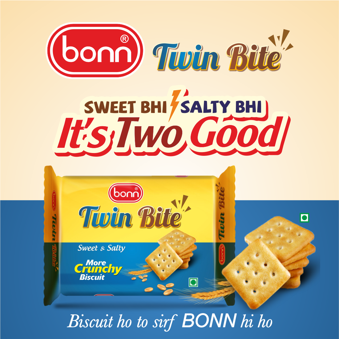 Bonn Twin Bite, Sweet & Salty Cracker Biscuits, 90 g Pack