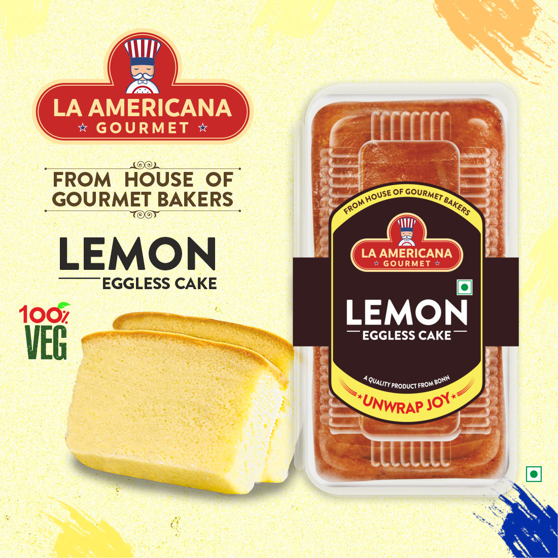 LA Americana Eggless Lemon Cake 200 g Pack