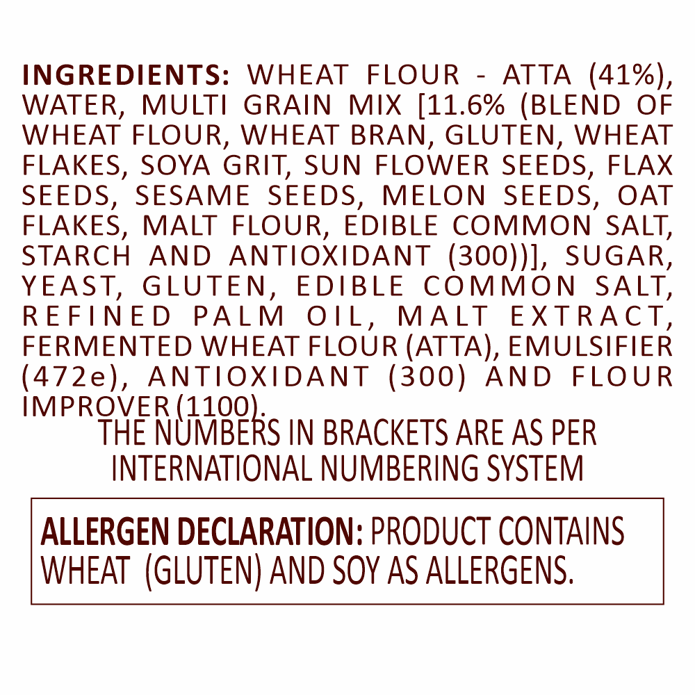 La Americana Wholewheat MULTIGRAIN BREAD 350 g