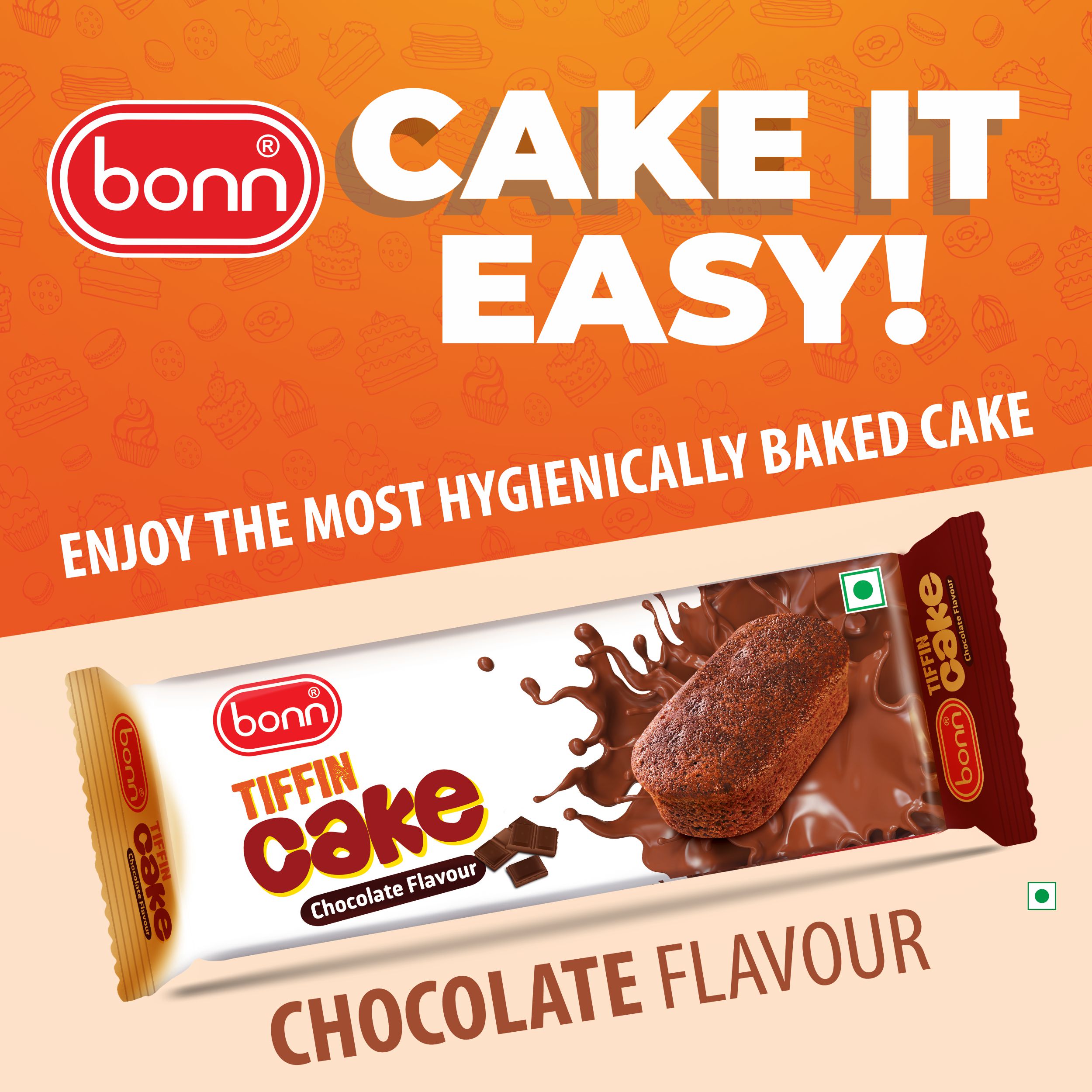 Bonn eggless Tiffin Cake Chocolate flavour (Healthy and Delicious)Pack of 20(600 grams)