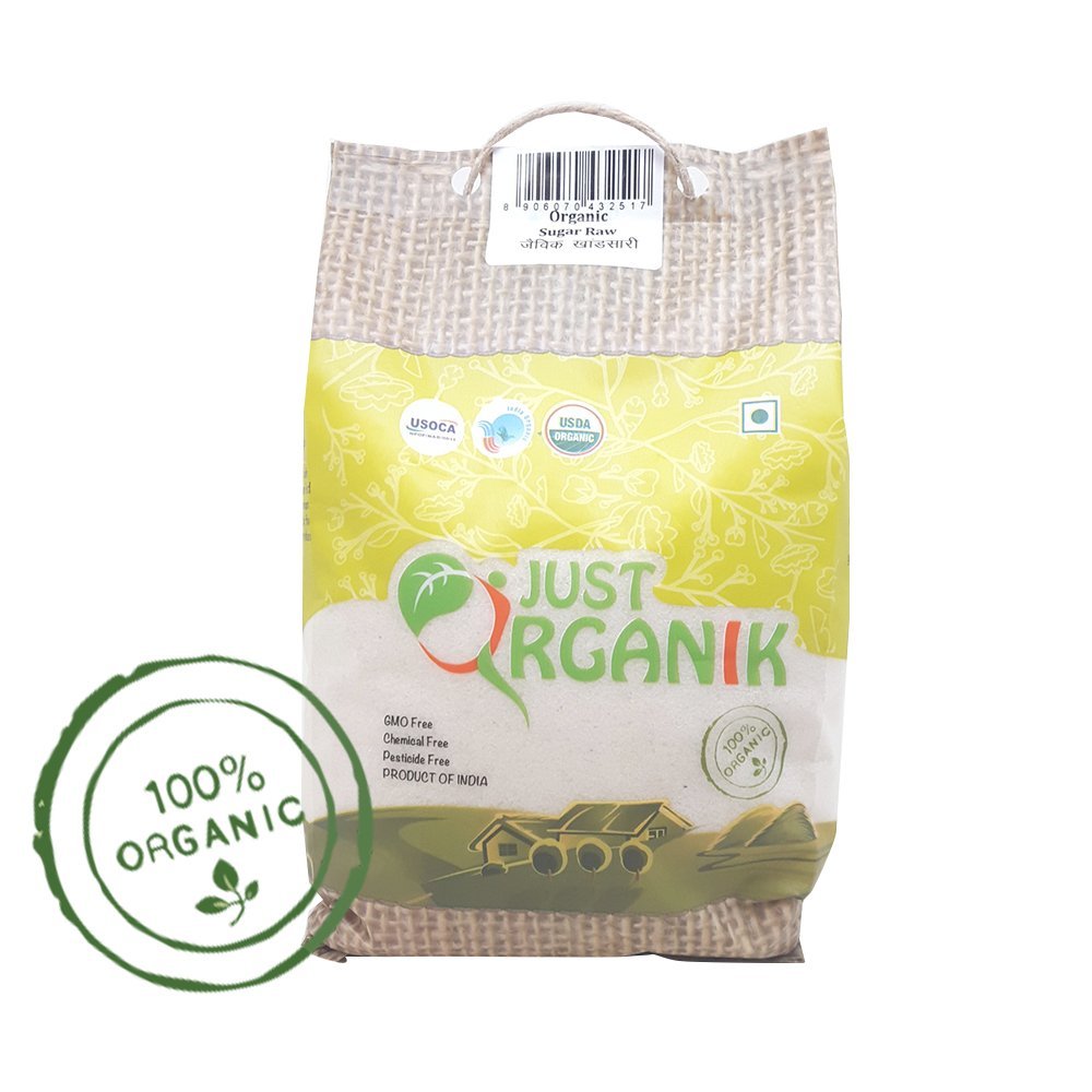 Just Organik Organic Sugar - Raw And Unrefined -1Kg