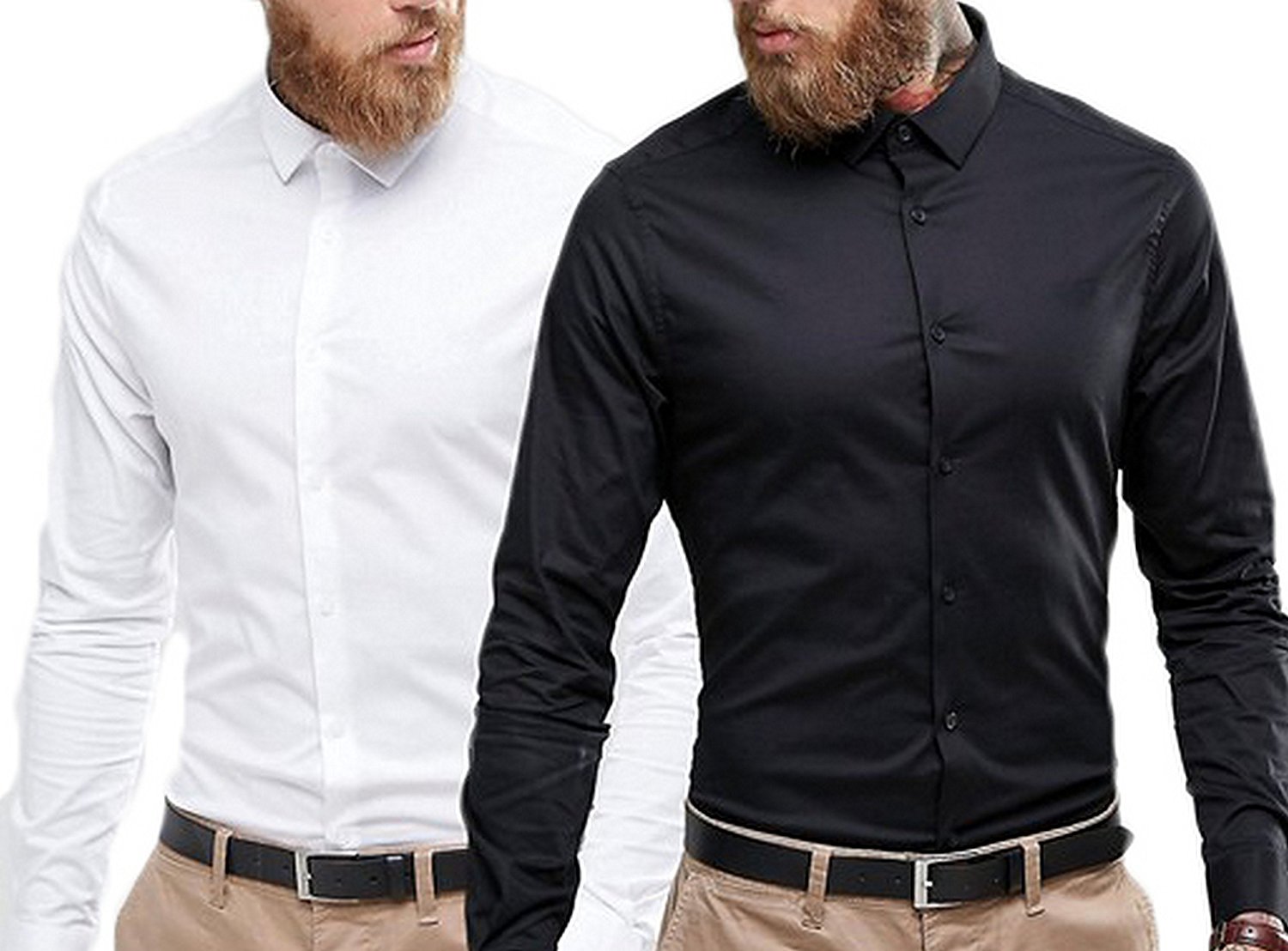 Essential Formal Shirt For Men's Combo Pack of 2 - White and Black
