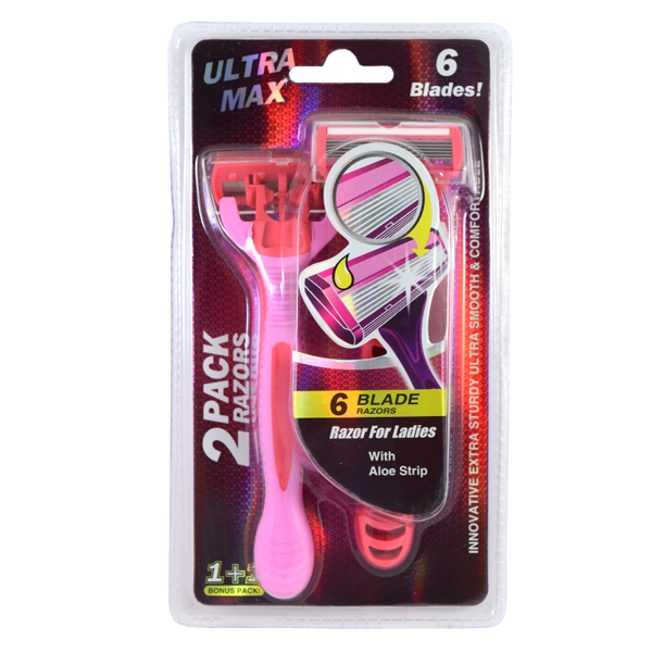 Ultra Max Razor Pink Blade 6Blade 2pk (24/96/cs) single pric