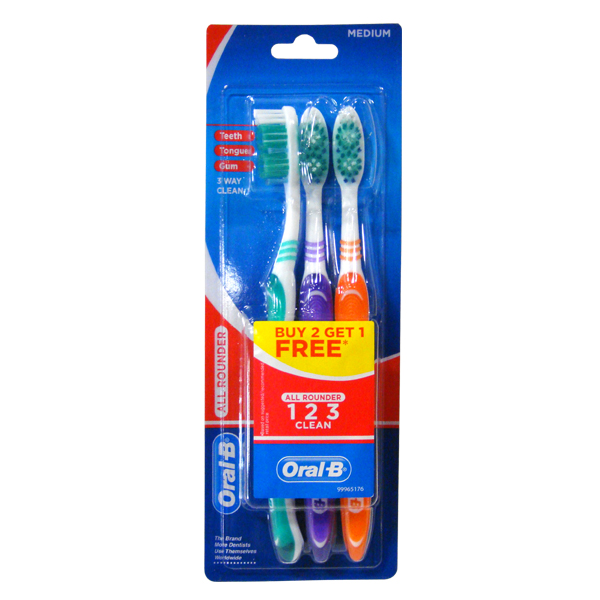 Oral-B All Rounder 123 3pk Medium (12/96/cs)  #91165 Single