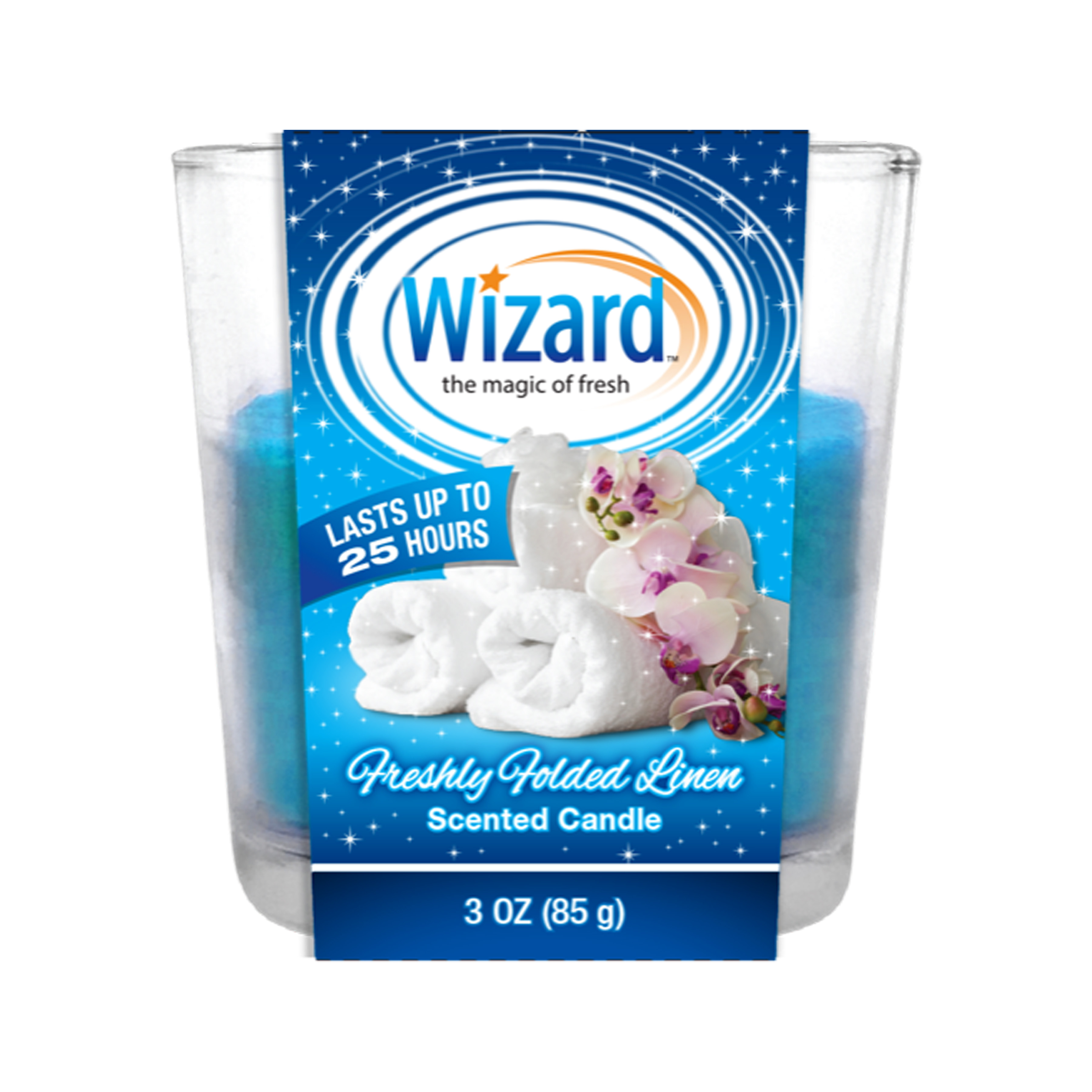 Wizard Candles 3oz Folden Linen  (12/cs)