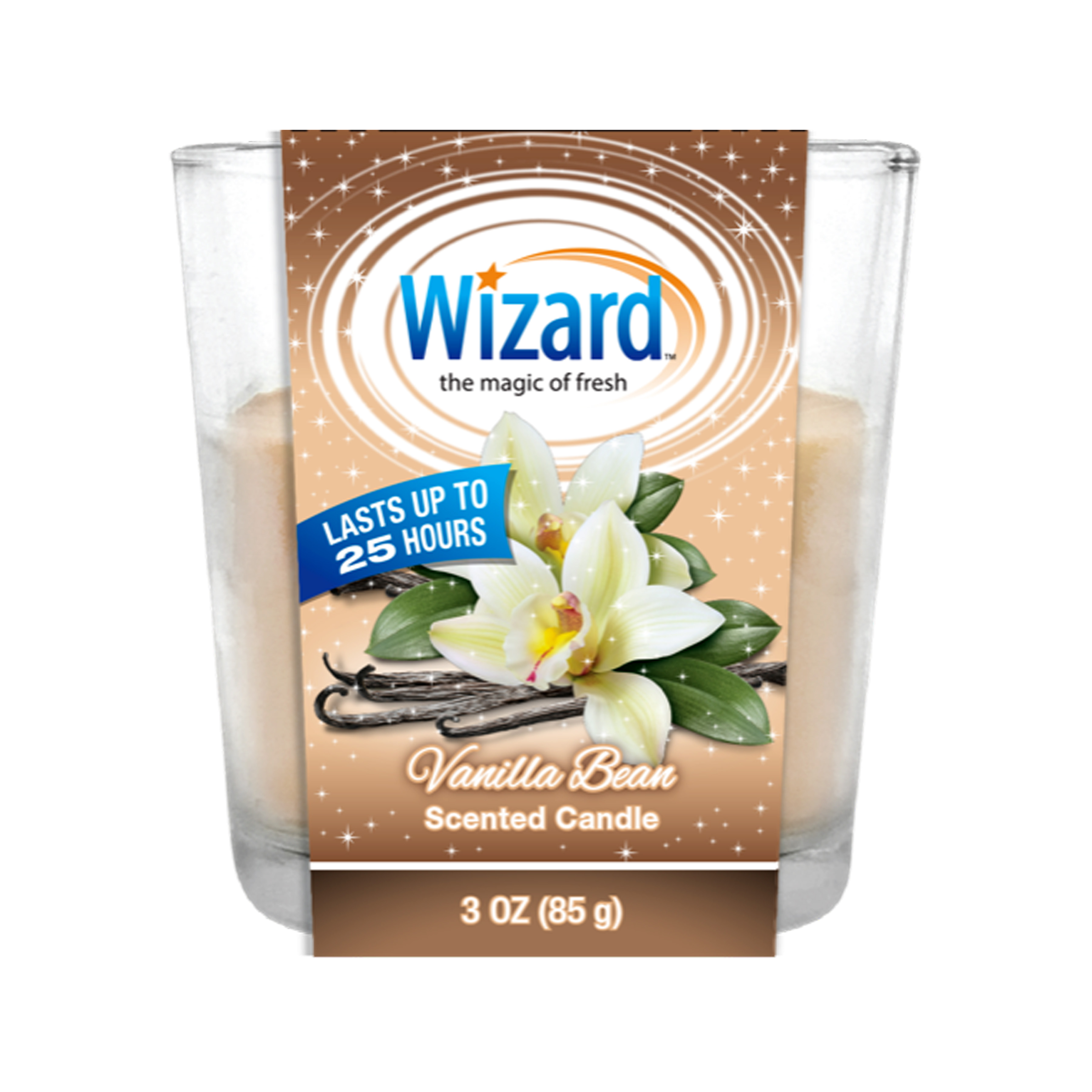 Wizard Candles 3oz  Vanilla Bean (12/cs)