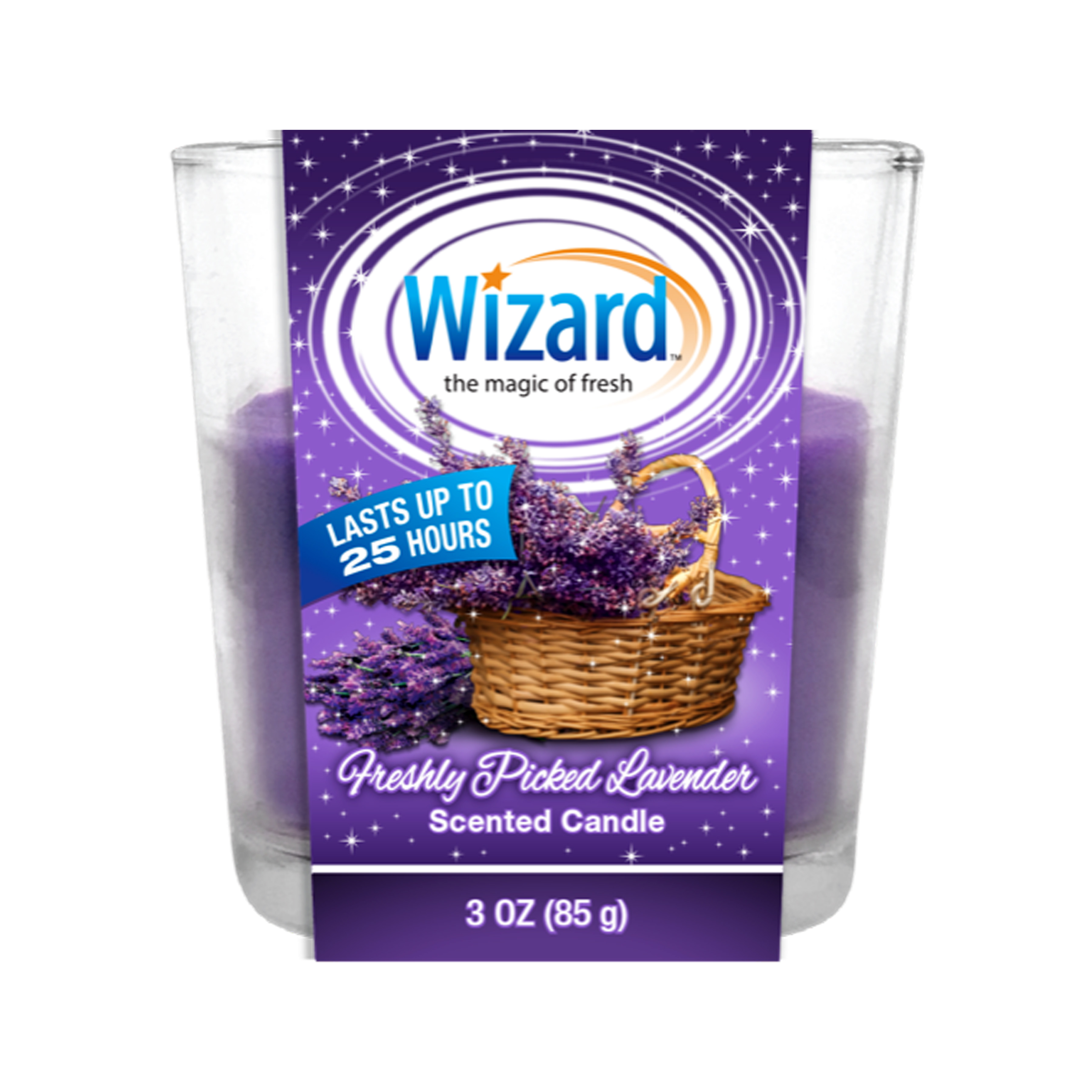 Wizard Candles 3oz Lavender  (12/cs)