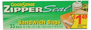 GoodSense Sandwich Bags, Zipper Seal, Plastic Bags