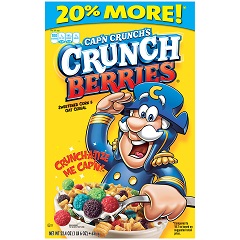 Cap'n Crunch Breakfast Cereal, Crunch Berries, 22.4 oz Box