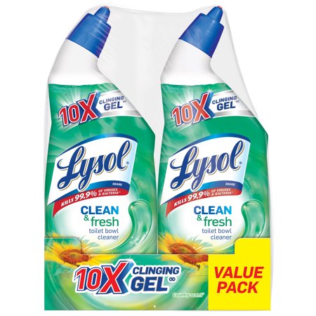 Lysol Toilet Bowl Cleaner, Clean & Fresh, Country Scent, 48oz (2x24oz)