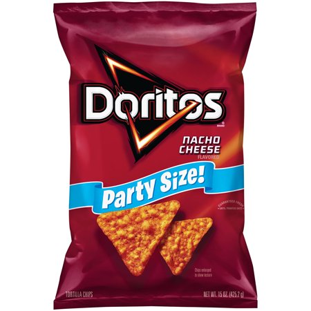 Doritos Nacho Cheese Flavored Tortilla Chips, Party Size, 15 oz