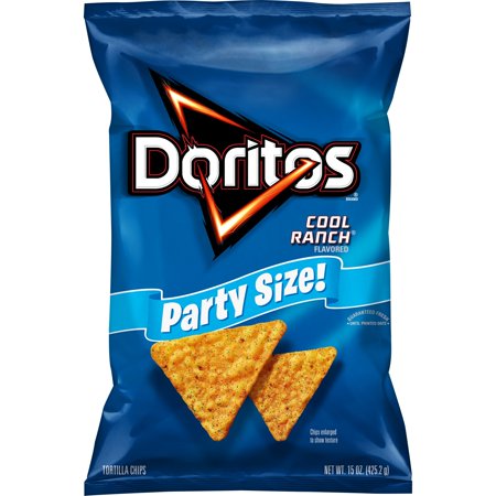 Doritos Cool Ranch Flavored Tortilla Chips, Party Size, 15 oz Bag