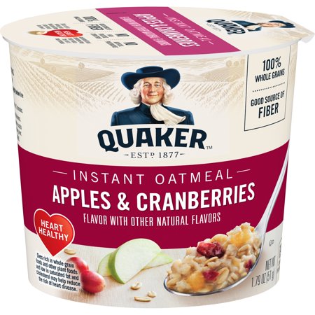 Quaker Instant Oatmeal, Apples & Cranberries, 1.79 oz Cup