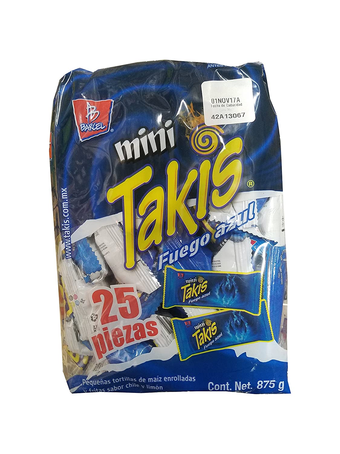 Mini Takis Fuego Azul (25 bags, 1.2 ounces), limited edition