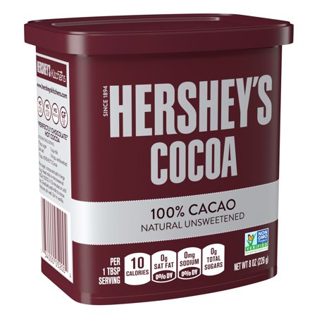 HERSHEY'S, Naturally Unsweetened Cocoa, Valentine's Day Baking, 8 Oz., Container