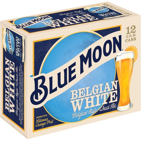 Blue Moon Belgian White Wheat Beer, Craft Beer, Beer 12 Pack, 12 FL OZ Cans, 5.4% ABV