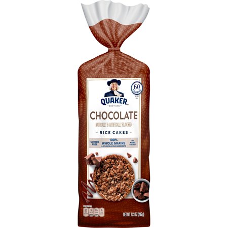 Quaker Rice Cakes, Whole Grain Chocolate, 7.23 Oz.