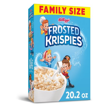 Kellogg's Frosted Krispies, Breakfast Cereal, Original, Family Size, 20.2 Oz