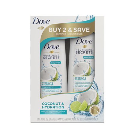 Dove Nourishing Rituals Champú y acondicionador para cabello seco Coco e hidratación para uso diario 12 oz 2 unidades