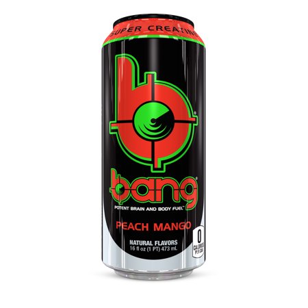 Bang Peach Mango Energy Drink with Super Creatine, 16 oz Can