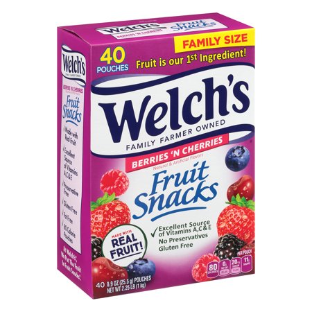 Welch's Fruit Snacks, Berries 'n Cherries. 40 ct, 0.9 oz