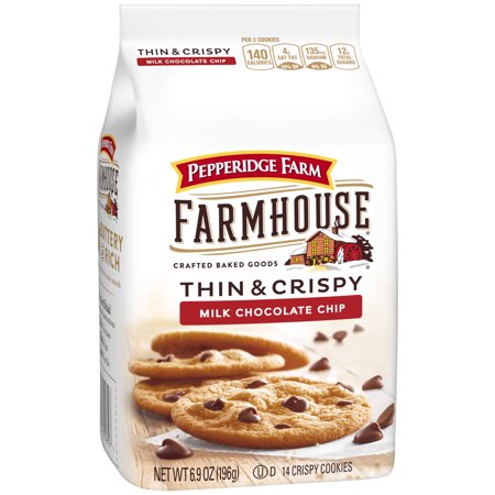 Pepperidge Farm Farmhouse Thin & Crispy Milk Chocolate Chip Cookies, 6.9 oz. Bag