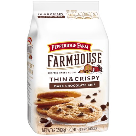 Pepperidge Farm Farmhouse Thin & Crispy Dark Chocolate Chip Cookies, 6.9 oz. Bag