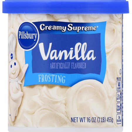 Pillsbury Creamy Supreme Glaseado de vainilla sin azúcar, 15 oz