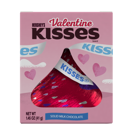 Hershey's Kisses, Solid Milk Chocolate Valentine's Kiss Candy, 1.45 Oz.