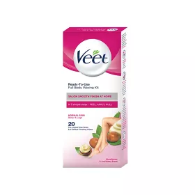 Veet Hair Removal Kit Wax Strips Normal Skin (Shea Butter and Acai Berry Scent)