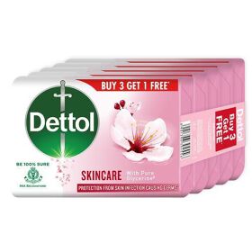 Dettol Skincare Soap with Pure Glycerine 75 gm Buy 3 get 1 Free
