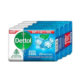 Dettol Intense Cool Soap 2x Menthol 75 gm Buy 3 get 1 Free