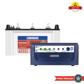 Luminous Eco Volt Neo 1050 Home Inverter/UPS And Battery RC 18000ST 150Ah + FREE TROLLEY