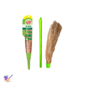 Scotch brite No-Dust Premium Broom, Long handle, Easy floor cleaning, 1 pc