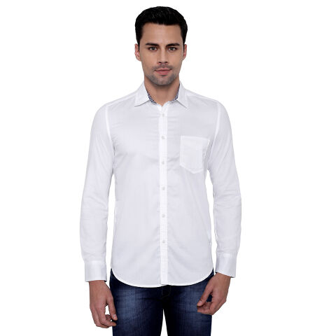 White cotton satin shirt
