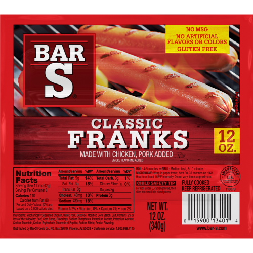 Bar S Meat Franks    32/12oz