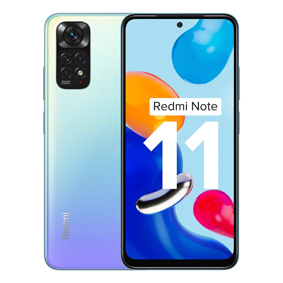 Redmi Note 11 (Starburst White, 4GB RAM, 64GB Storage) | 90Hz FHD+ AMOLED Display | Qualcomm® Snapdragon™ 680-6nm | Alexa Built-in | 33W Charger Included 
