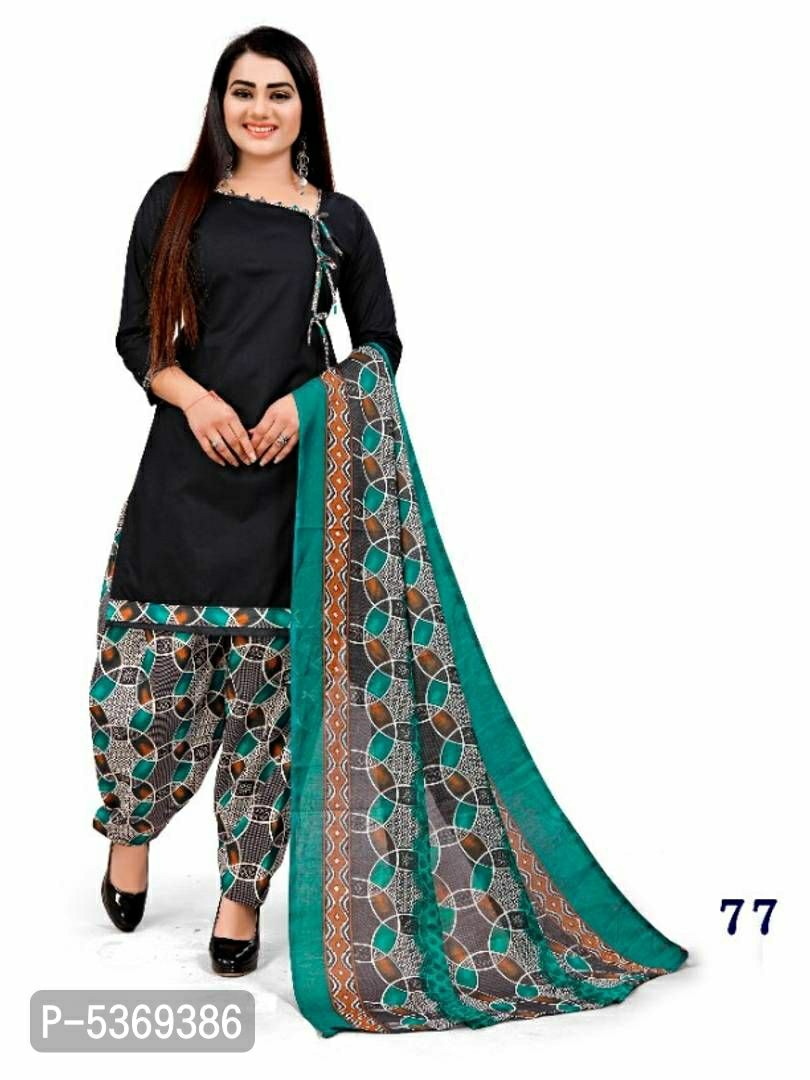 Beautiful Cotton Blend Printed Dress Material with Dupatta