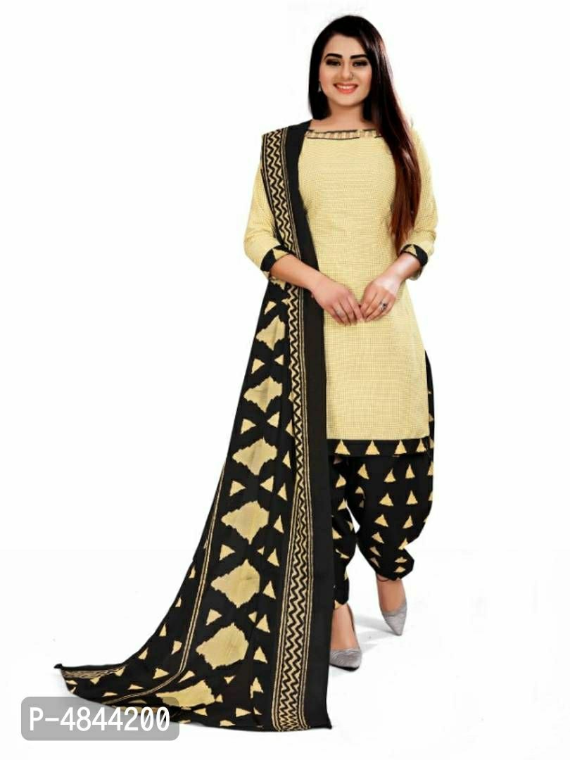 Beautiful Cotton Blend Printed Dress Material with Dupatta