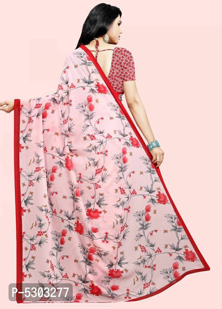 Georgette Printed Daily Wear Saree With Blouse