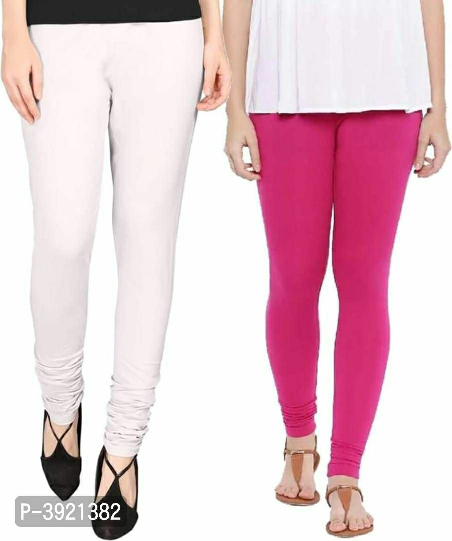Women's Cotton Solid Leggings (Pack of 2)