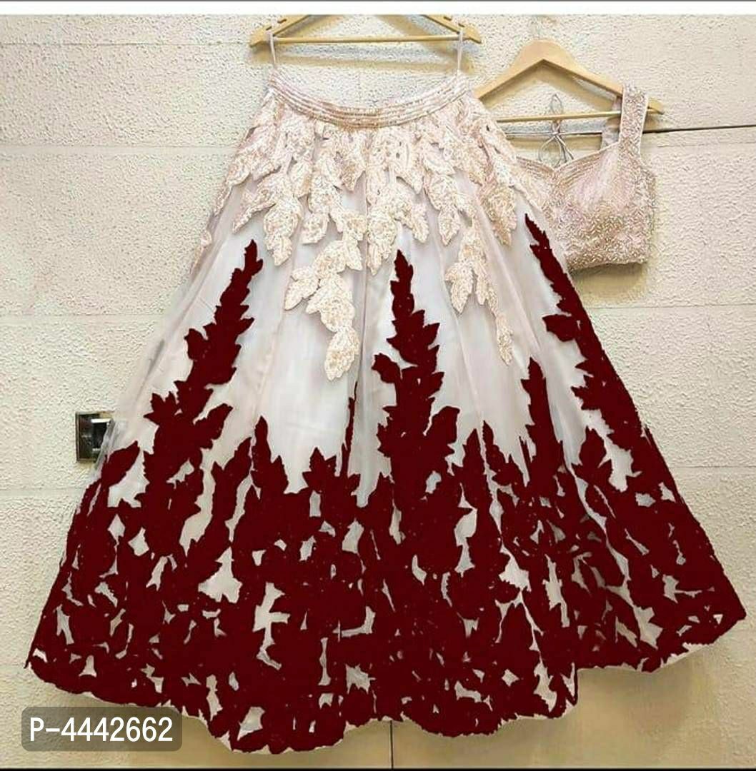 Net With CHAIN +DIAMOND WORK LAHENGA CHOLI WITH BLOUSE