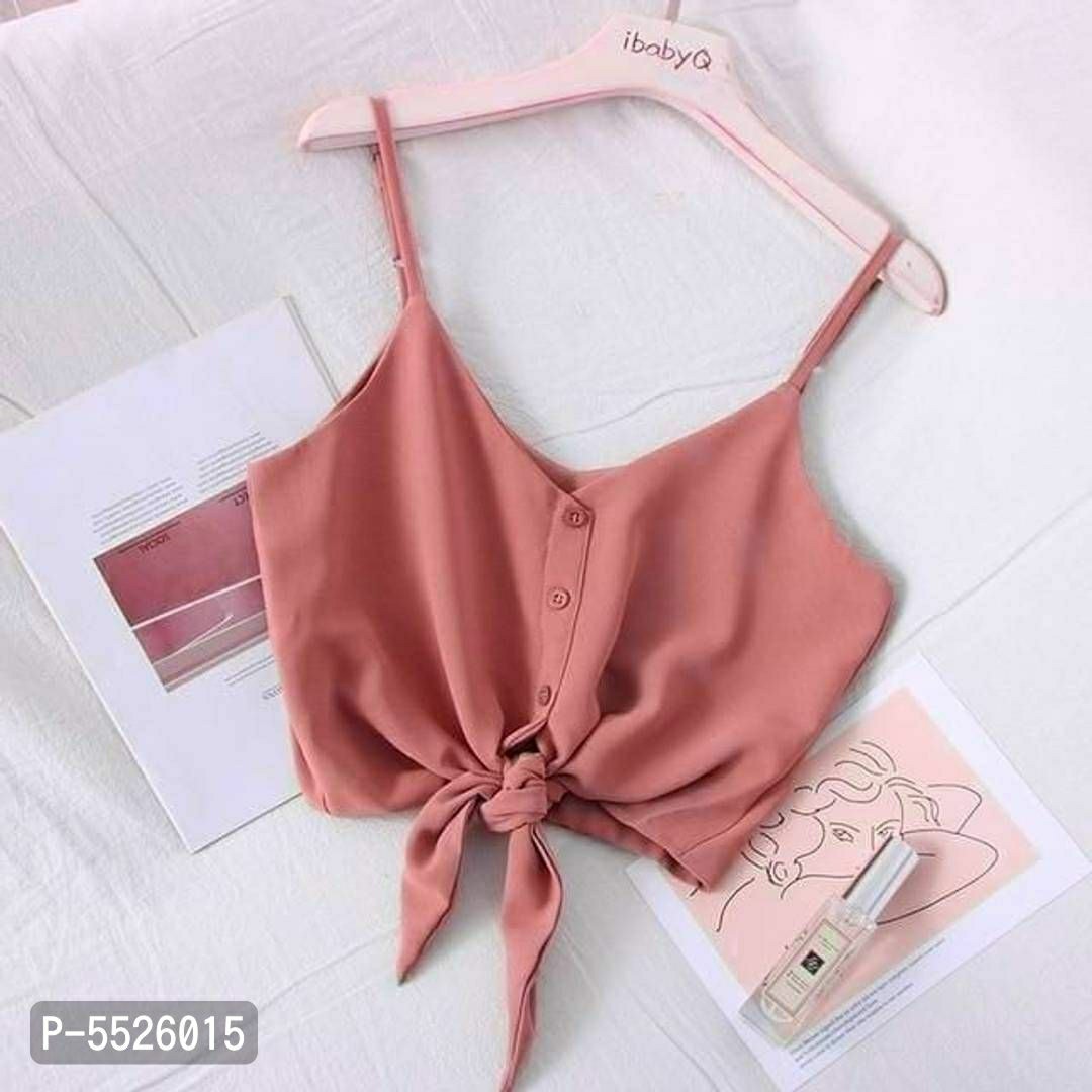 Tie-up waist crop top