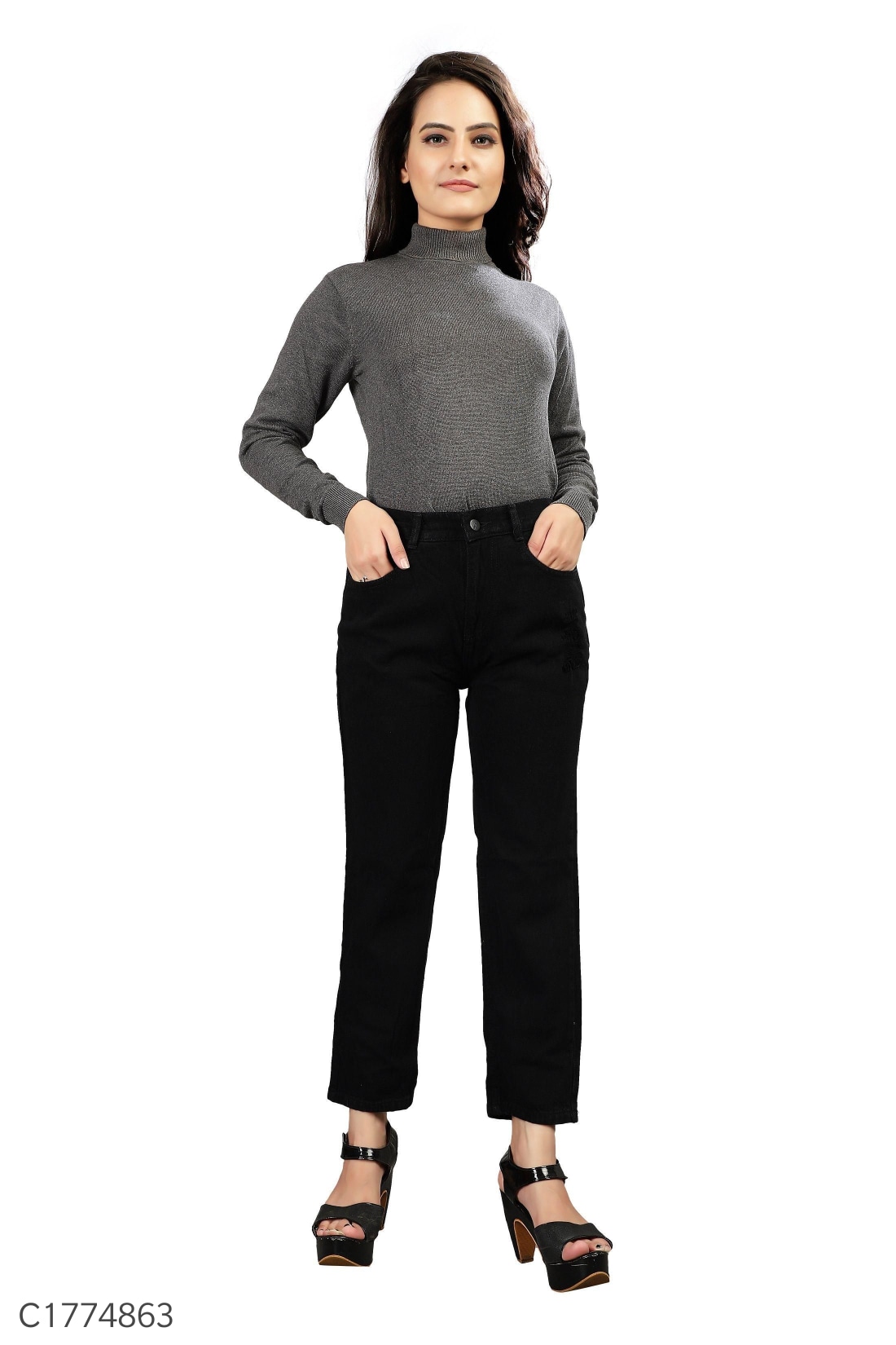  Women's Denim Solid Jeans
