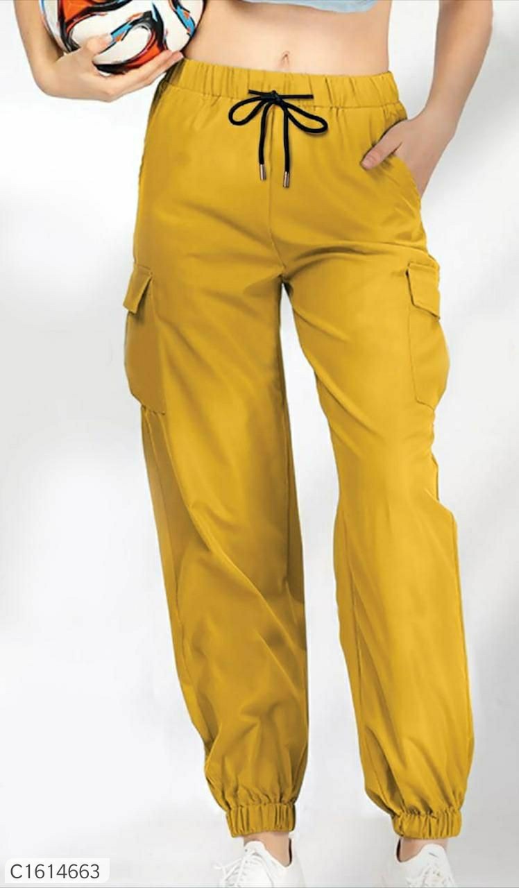 Women Imported Soft Stretchable Solid Jogger Pant