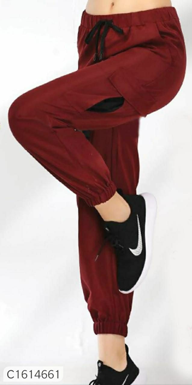Women Imported Soft Stretchable Solid Jogger Pant