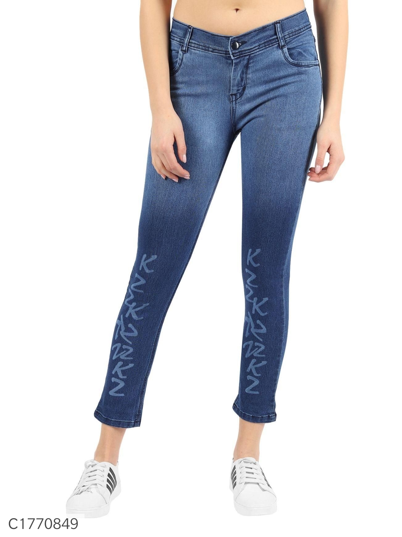 Women's Denim Blended Printed Jeans