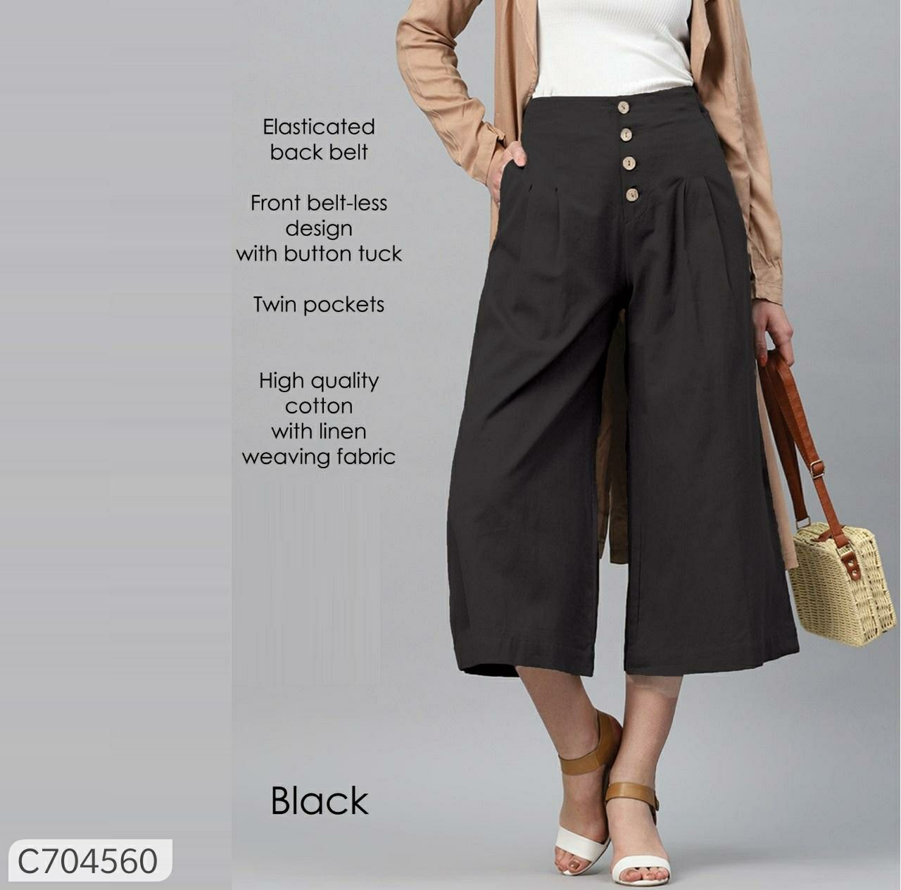 Women's Cotton Solid Latest Culotte
