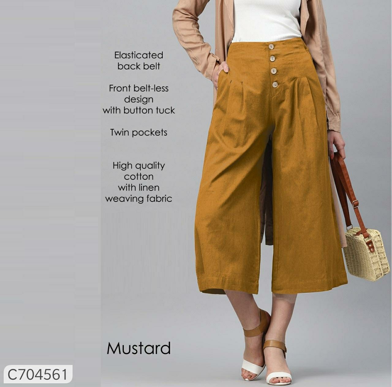 Women's Cotton Solid Latest Culotte