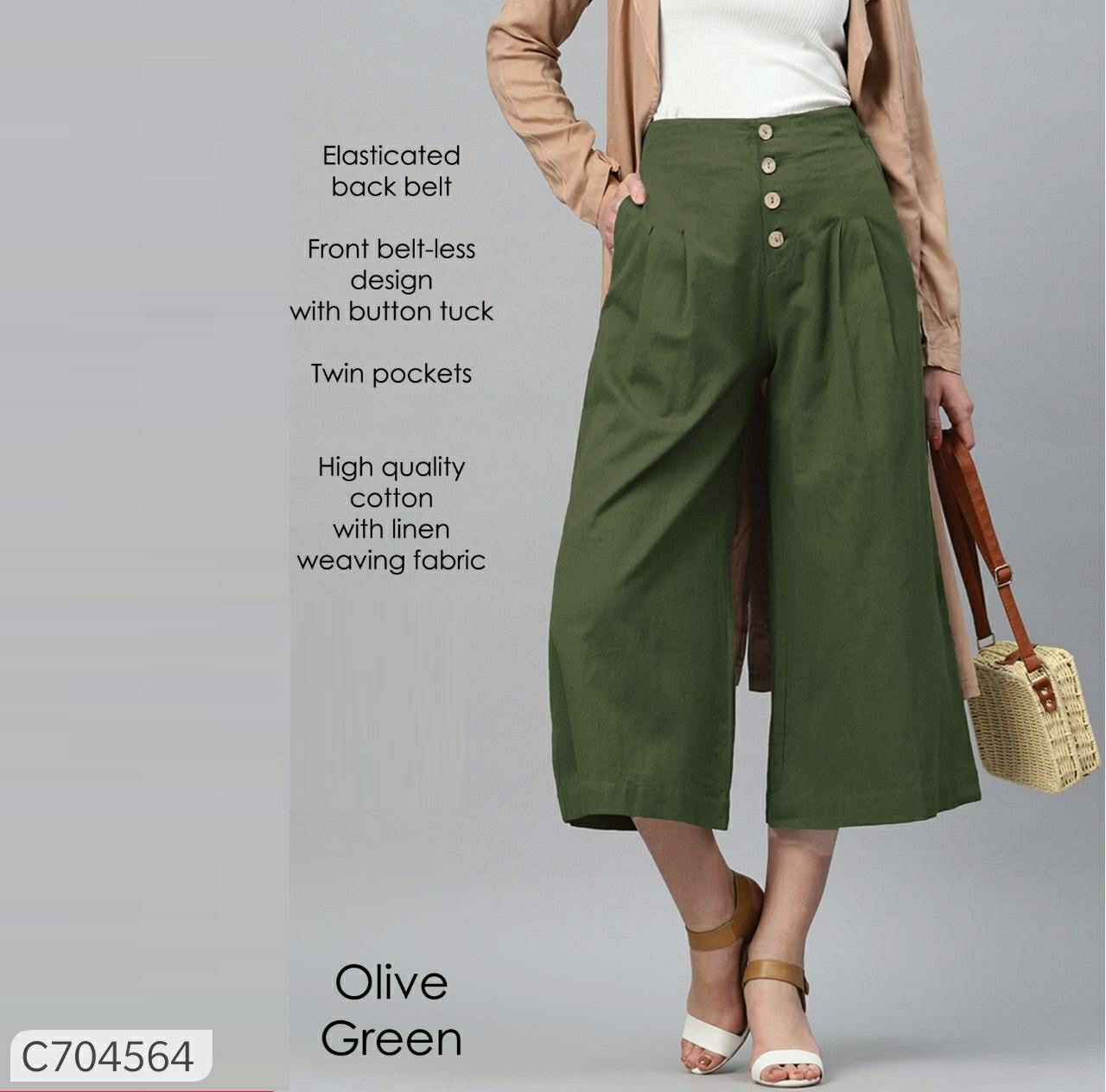  Women's Cotton Solid Latest Culotte